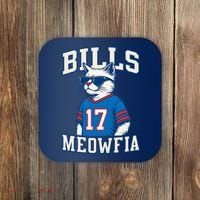 Cat Lovers Bills Meowfia Funny Football Coaster thumb 0