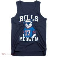 Cat Lovers Bills Meowfia Funny Football Tank Top thumb 0
