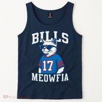 Cat Lovers Bills Meowfia Funny Football Tank Top thumb 2