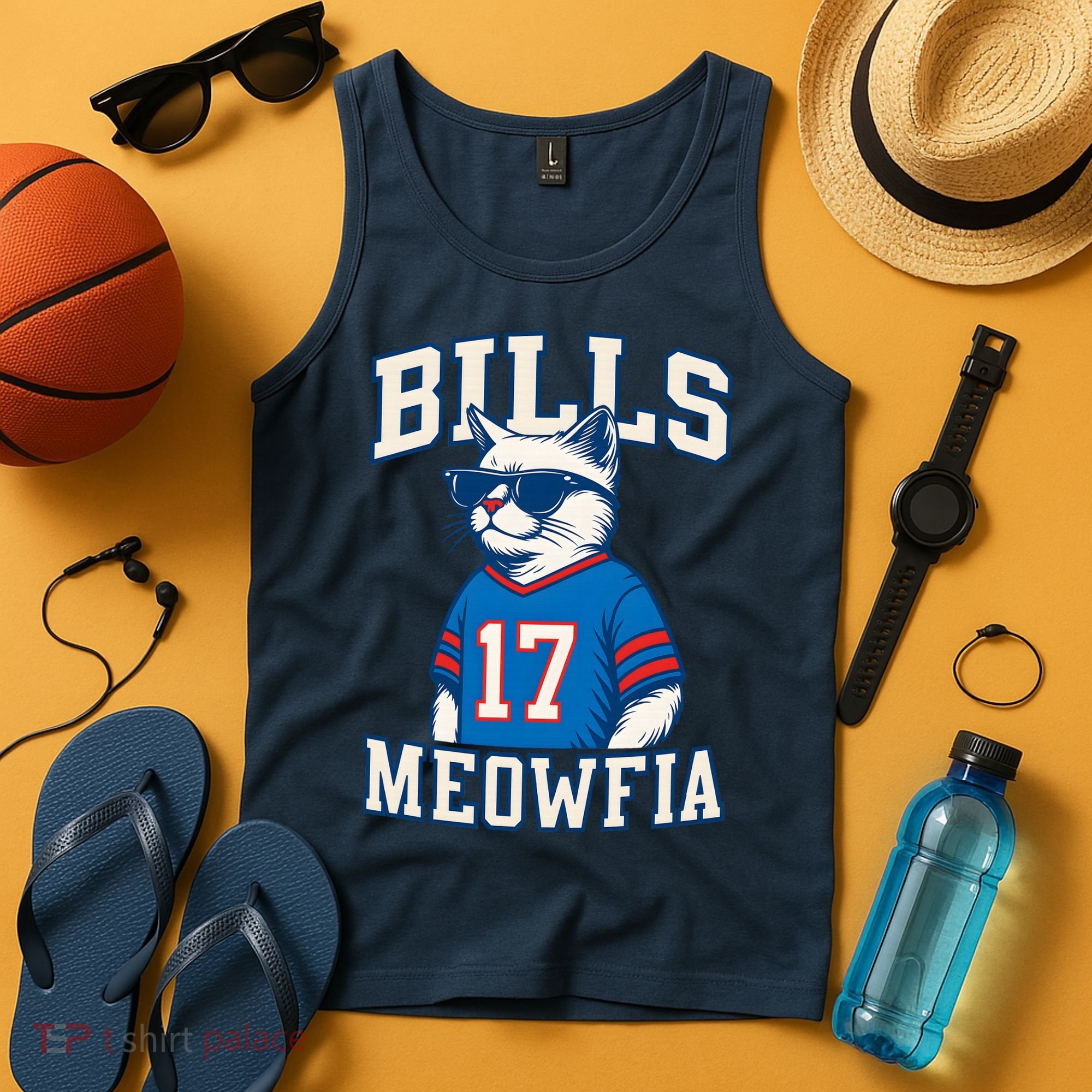 Cat Lovers Bills Meowfia Funny Football Tank Top