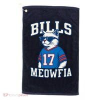 Cat Lovers Bills Meowfia Funny Football Golf Towel thumb 0