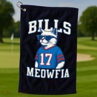 Cat Lovers Bills Meowfia Funny Football Golf Towel thumb 1