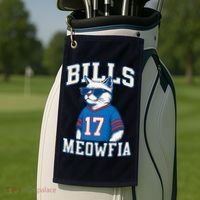 Cat Lovers Bills Meowfia Funny Football Golf Towel thumb 2