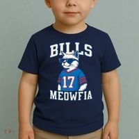 Cat Lovers Bills Meowfia Funny Football Toddler T-Shirt thumb 2