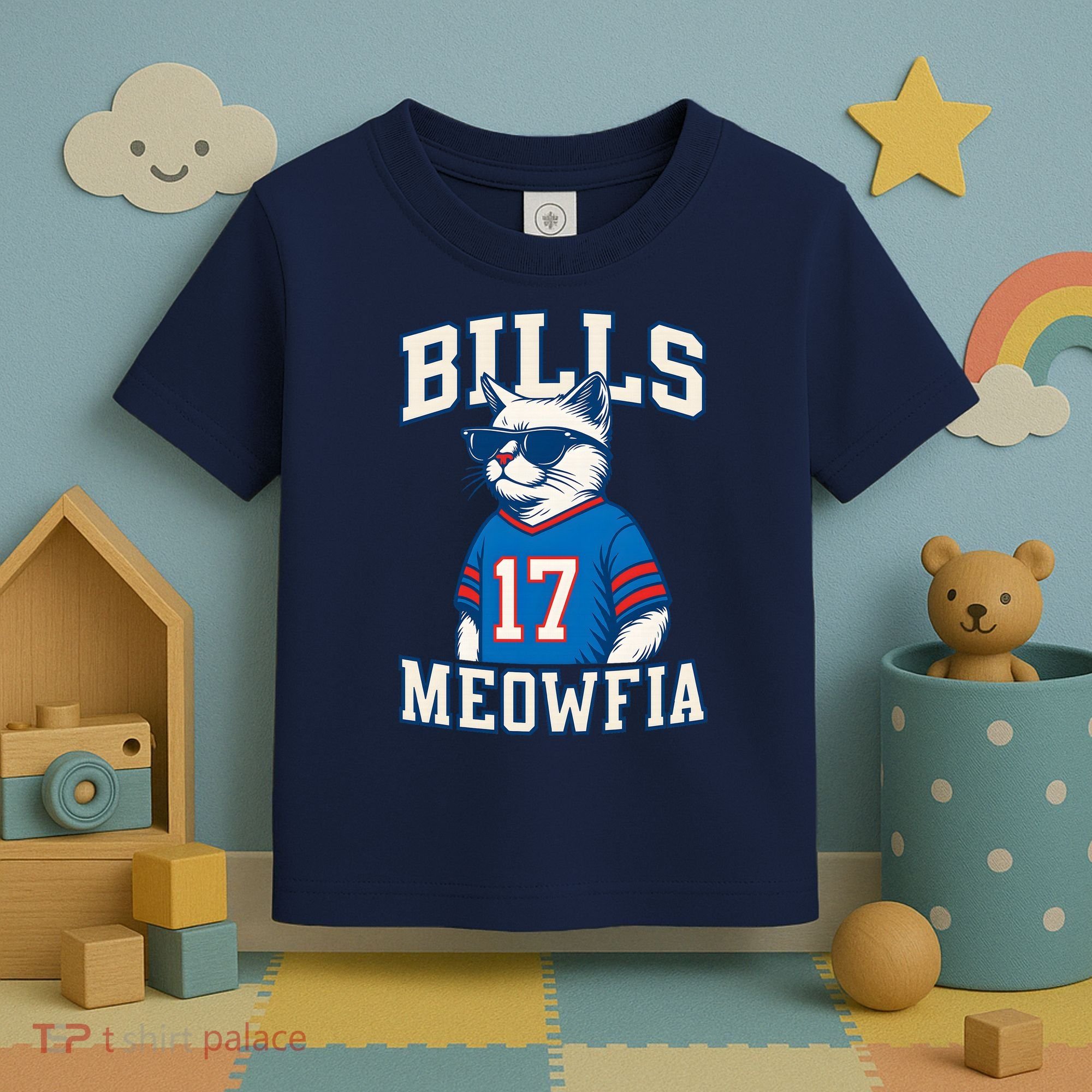 Cat Lovers Bills Meowfia Funny Football Toddler T-Shirt