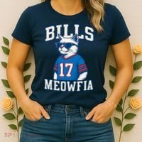 Cat Lovers Bills Meowfia Funny Football Women's T-Shirt thumb 2