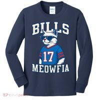 Cat Lovers Bills Meowfia Funny Football Kids Long Sleeve Shirt thumb 0