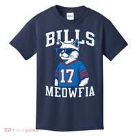 Cat Lovers Bills Meowfia Funny Football Kids T-Shirt thumb 0