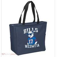 Cat Lovers Bills Meowfia Funny Football Tote Bag thumb 2