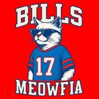 Cat Lovers Bills Meowfia Funny Football Santa Hat thumb 1