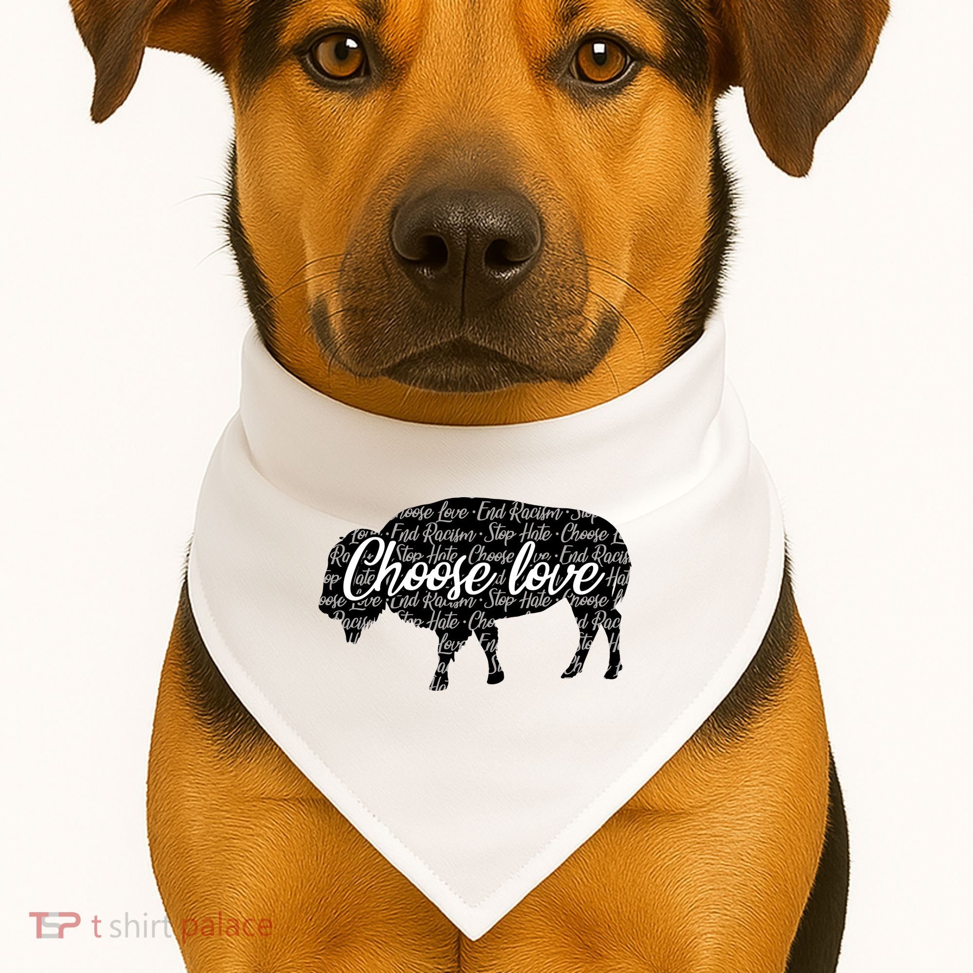 Choose Love Buffalo USA-Made Doggie Bandana