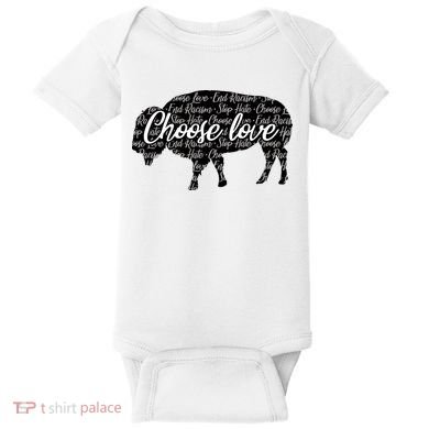 Choose Love Buffalo Baby Bodysuit
