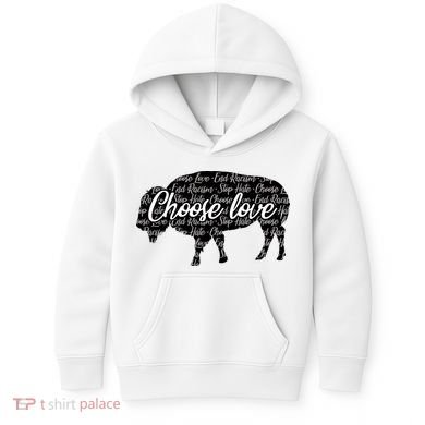 Choose Love Buffalo Kids Hoodie