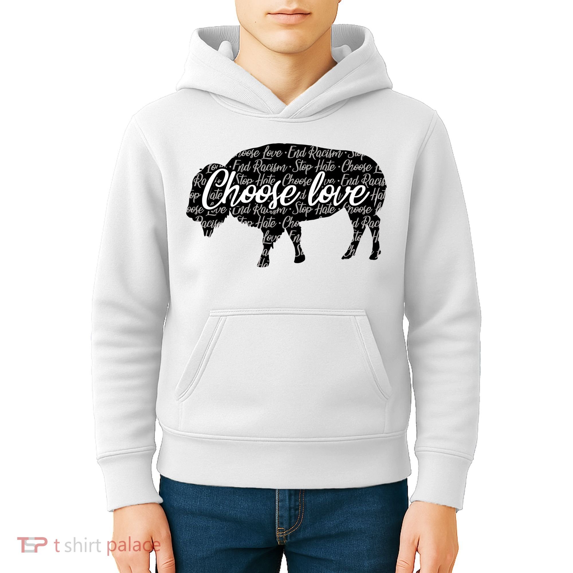 Choose Love Buffalo Kids Hoodie