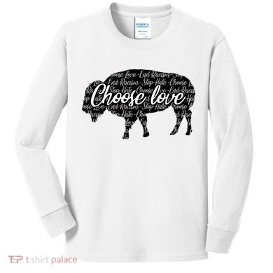 Choose Love Buffalo Kids Long Sleeve Shirt