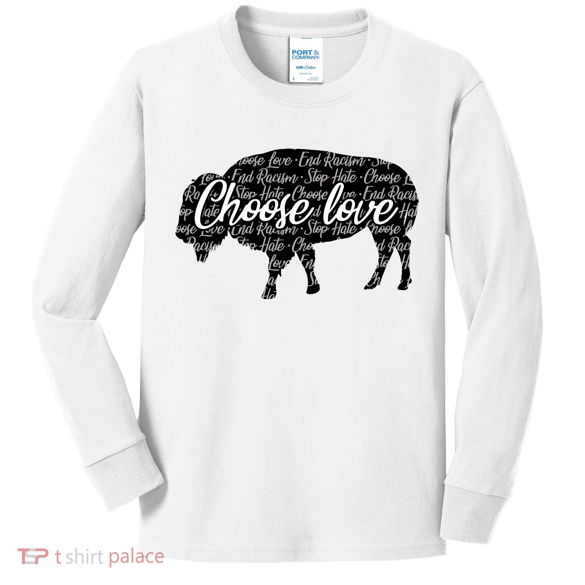 Choose Love Buffalo Kids Long Sleeve Shirt