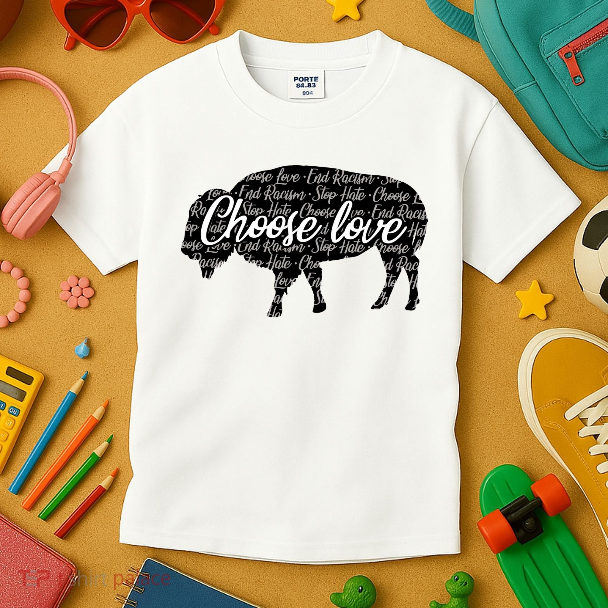 Choose Love Buffalo Kids T-Shirt