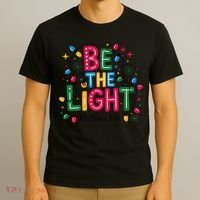 Christmas Light Be The Light Matthew Christian T-Shirt thumb 3