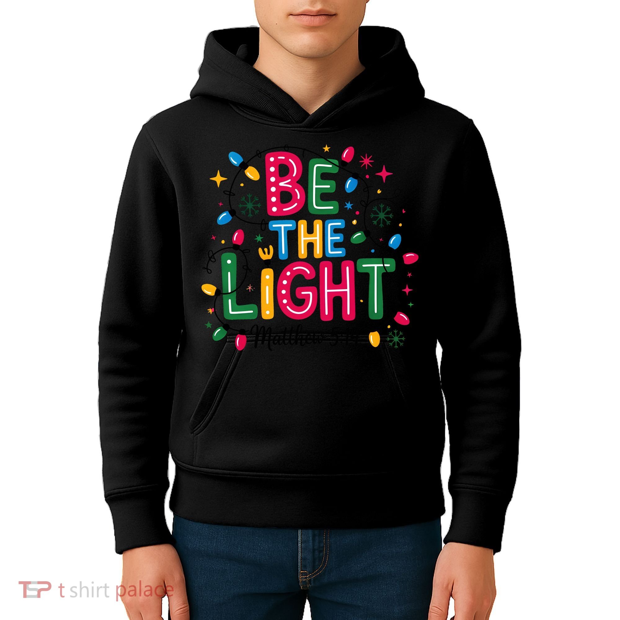 Christmas Light Be The Light Matthew Christian Kids Hoodie