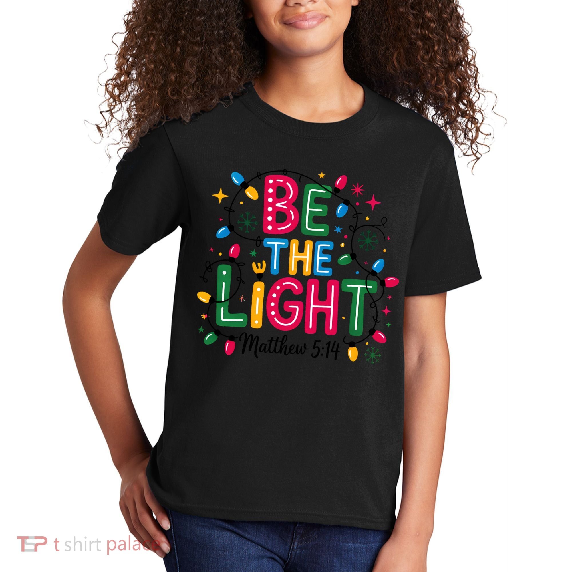 Christmas Light Be The Light Matthew Christian Kids T-Shirt
