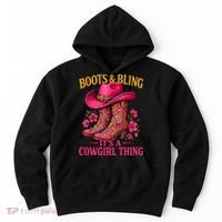 Cowgirl Lover Boots And Bling Its A Cowgirl Thing Country  Hoodie thumb 0