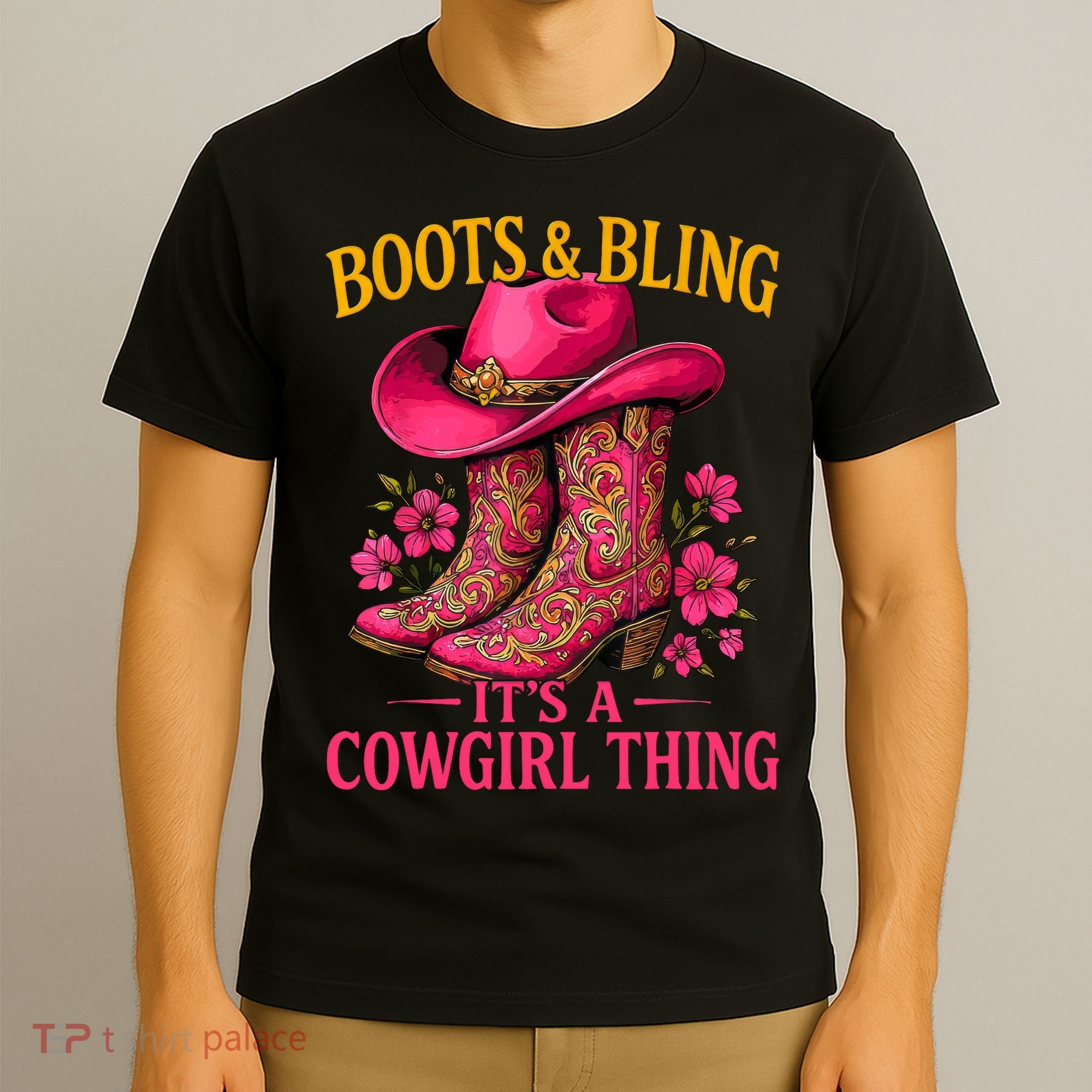 Cowgirl Lover Boots And Bling Its A Cowgirl Thing Country  T-Shirt