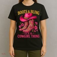Cowgirl Lover Boots And Bling Its A Cowgirl Thing Country  T-Shirt thumb 4