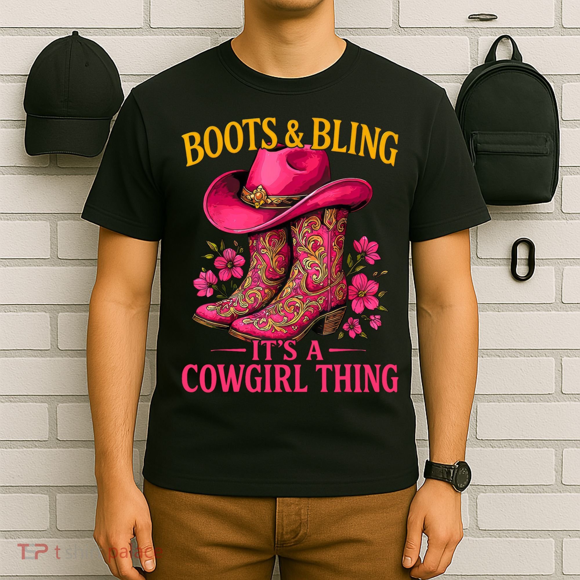 Cowgirl Lover Boots And Bling Its A Cowgirl Thing Country  T-Shirt