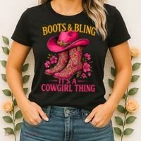 Cowgirl Lover Boots And Bling Its A Cowgirl Thing Country  Women's T-Shirt thumb 2