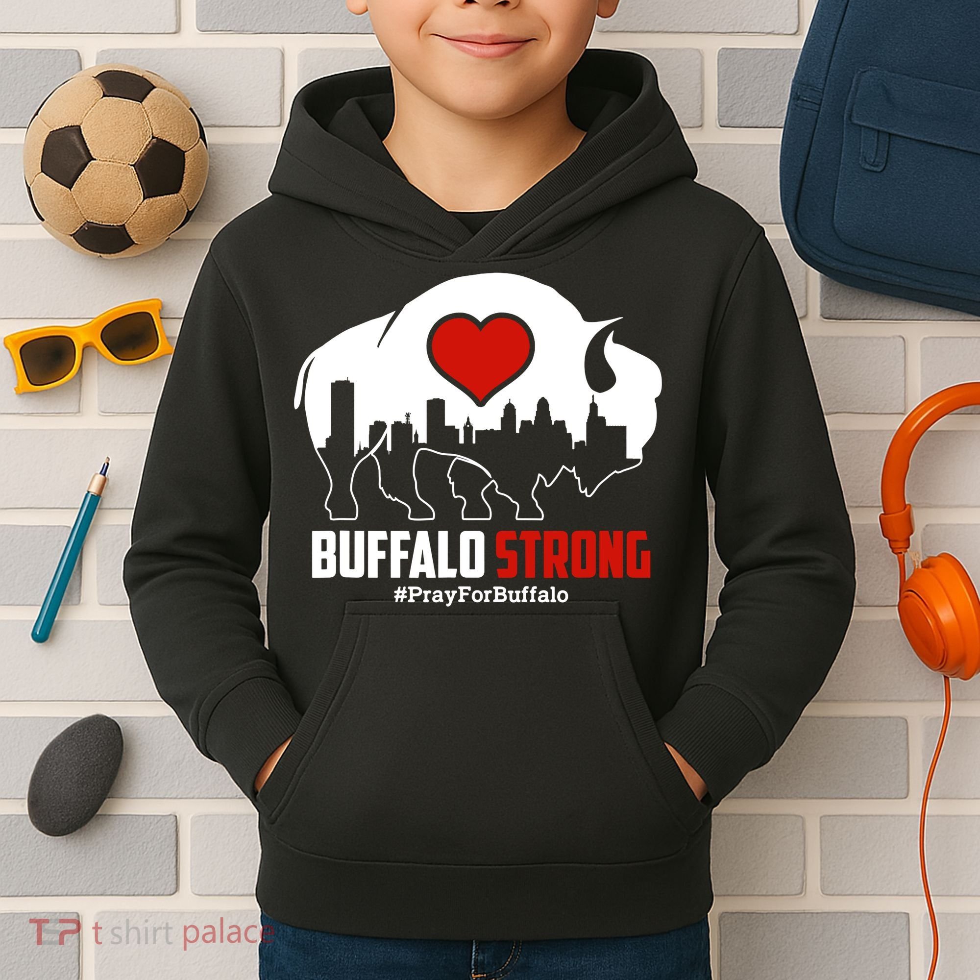Choose Love Buffalo Strong Pray For Buffalo Kids Hoodie