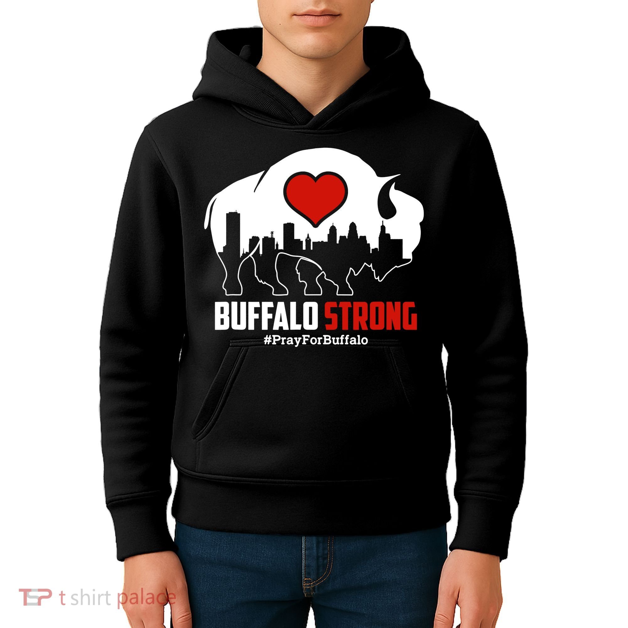 Choose Love Buffalo Strong Pray For Buffalo Kids Hoodie