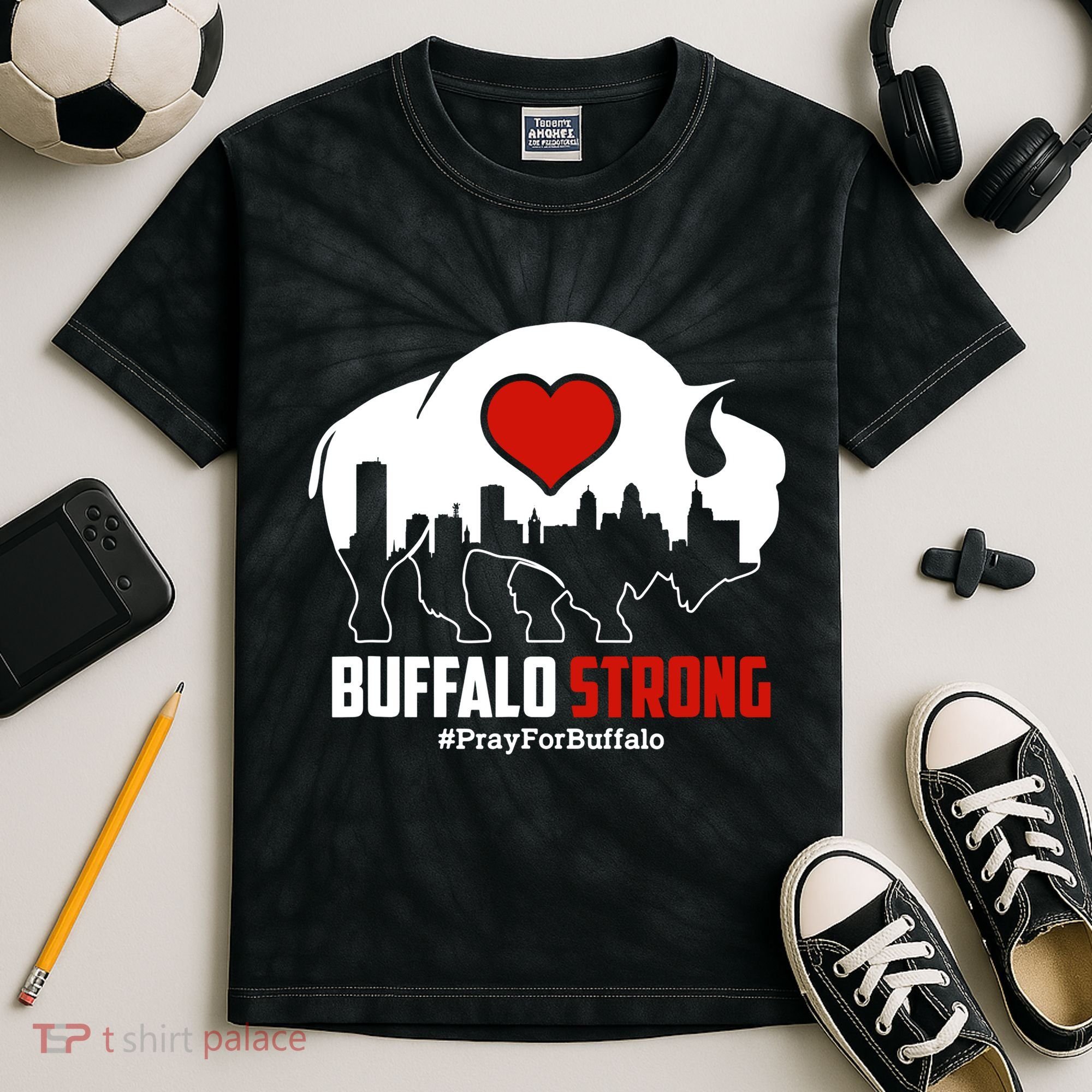 Choose Love Buffalo Strong Pray For Buffalo Kids Tie-Dye T-Shirt