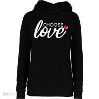 Choose Love Be Kind Womens Funnel Neck Pullover Hood thumb 0