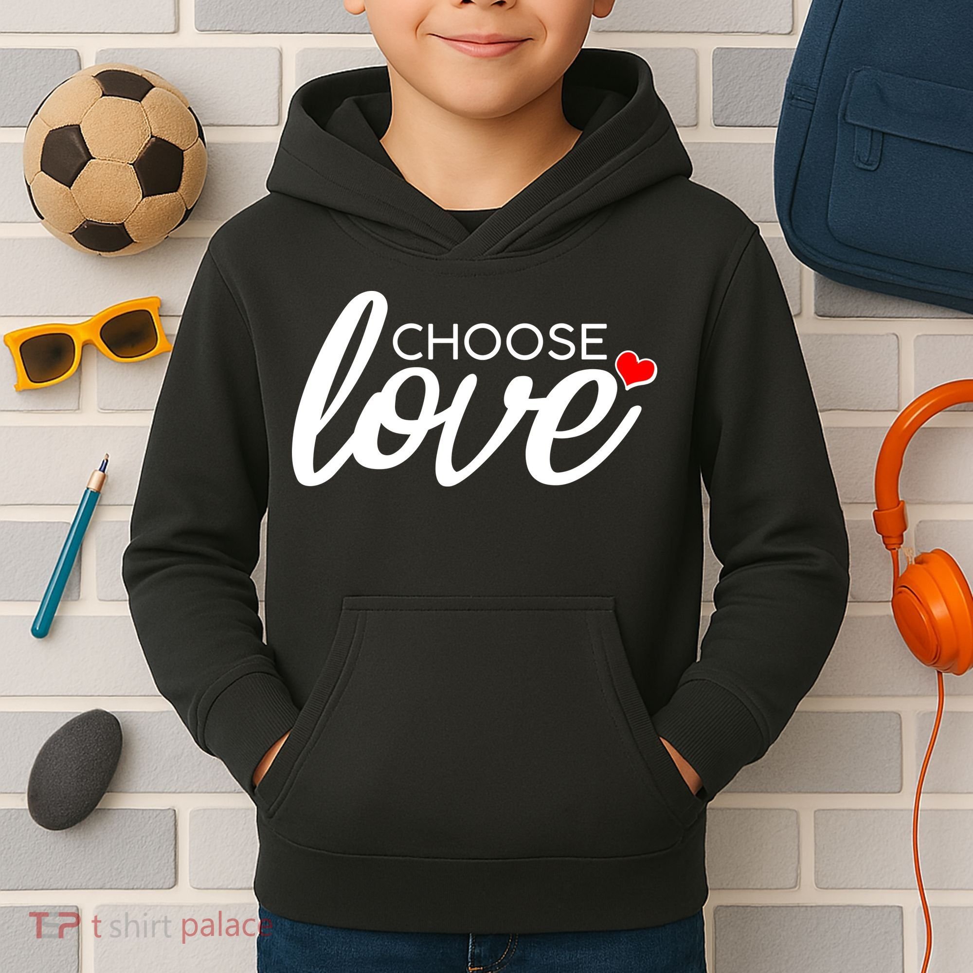 Choose Love Be Kind Kids Hoodie