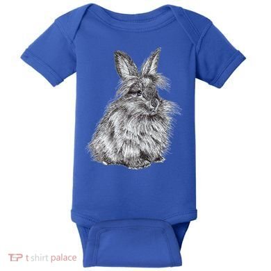 Cute Lionhead Bunny Rabbit Sketch Gift Baby Bodysuit