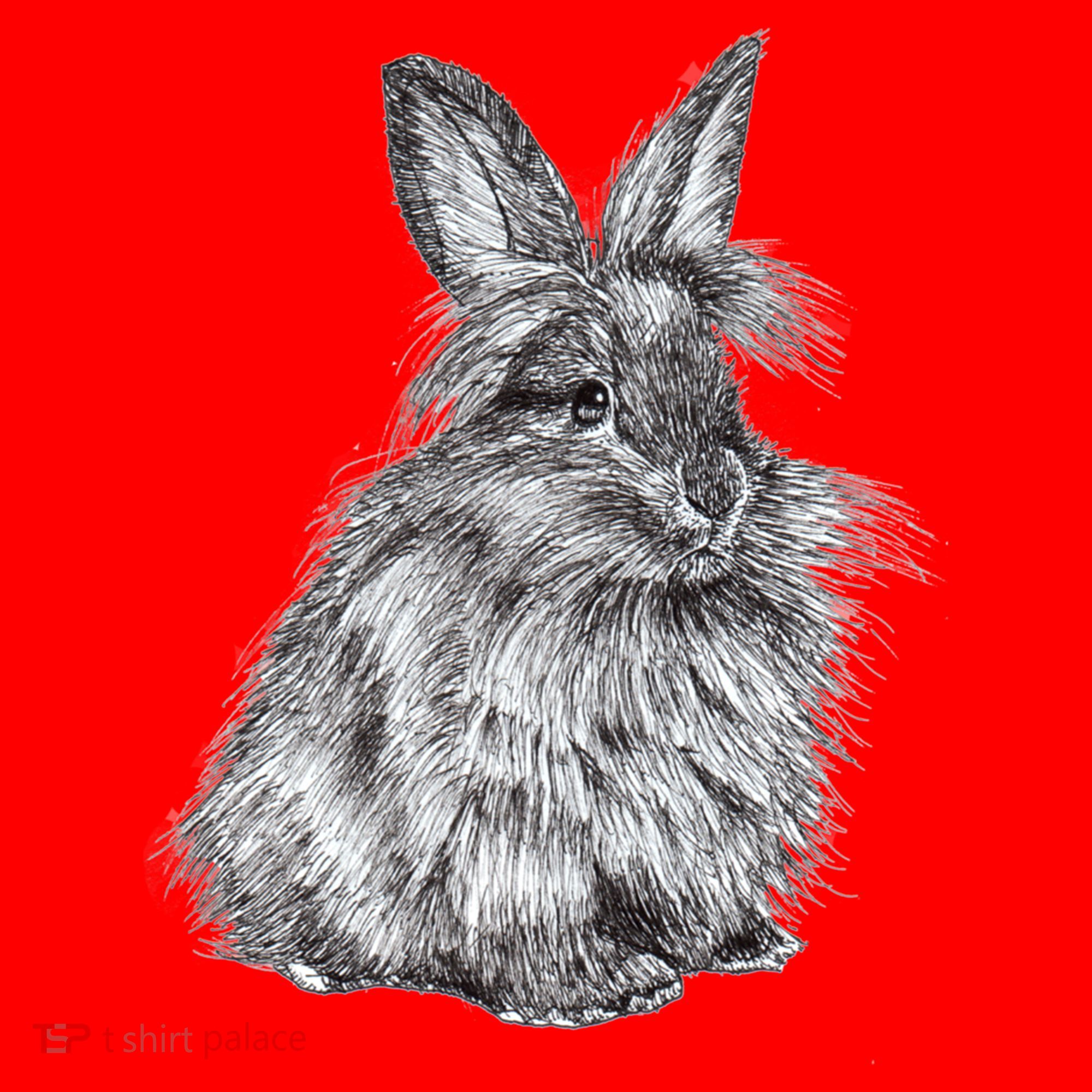 Cute Lionhead Bunny Rabbit Sketch Gift Santa Hat