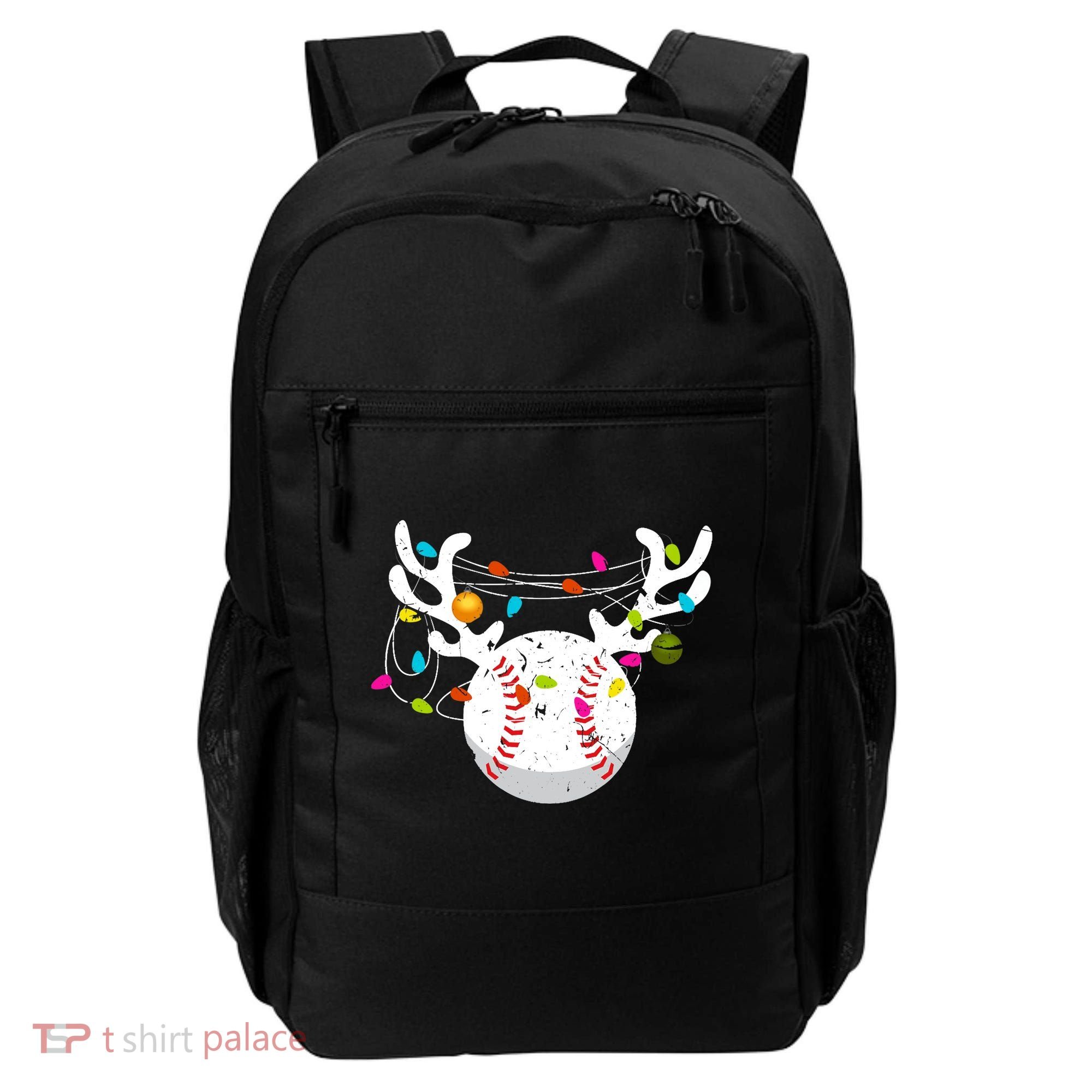 Christmas Lights Baseball Ball Funny Xmas Backpack