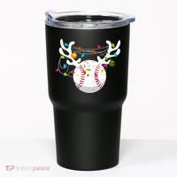 Christmas Lights Baseball Ball Funny Xmas Tumbler thumb 0