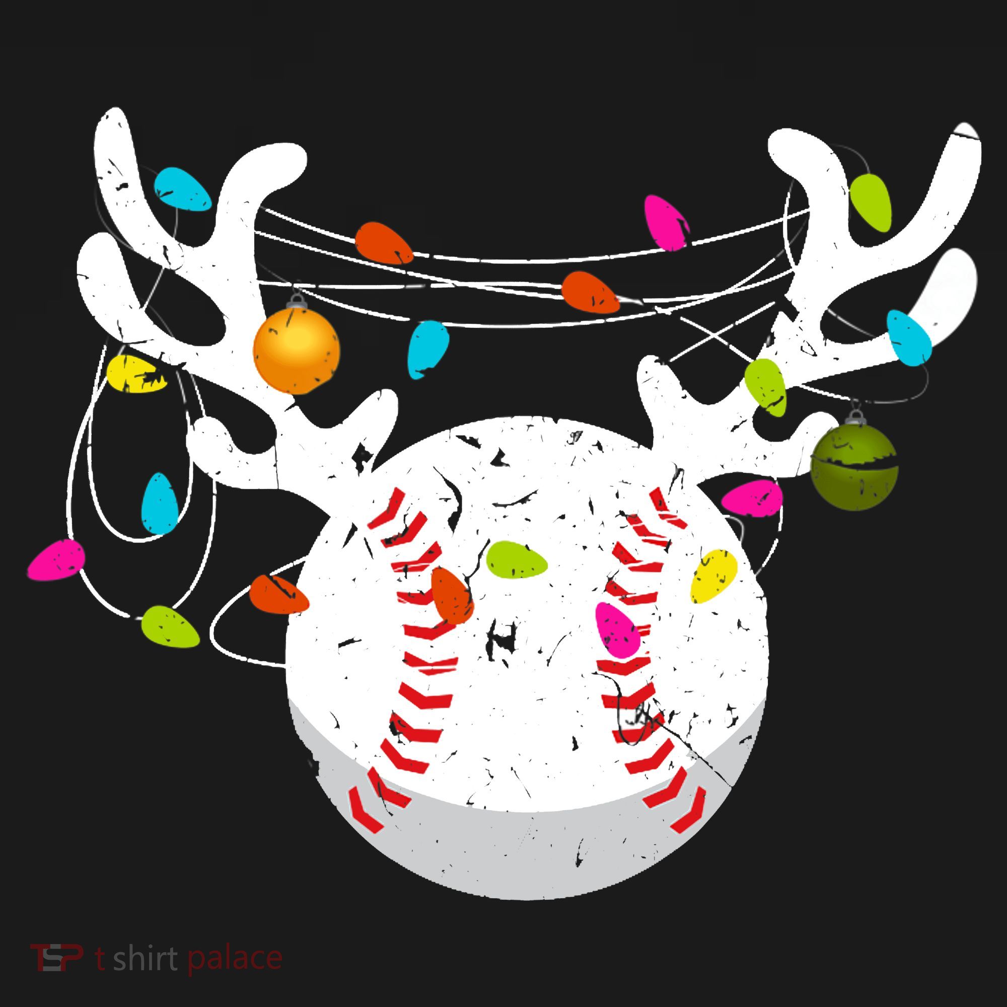 Christmas Lights Baseball Ball Funny Xmas Ornament