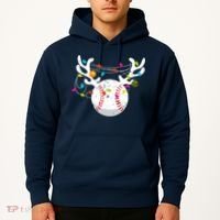 Christmas Lights Baseball Ball Funny Xmas Hoodie thumb 2