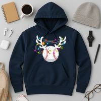 Christmas Lights Baseball Ball Funny Xmas Hoodie thumb 3