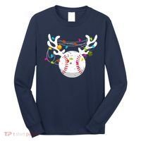 Christmas Lights Baseball Ball Funny Xmas Long Sleeve Shirt thumb 0