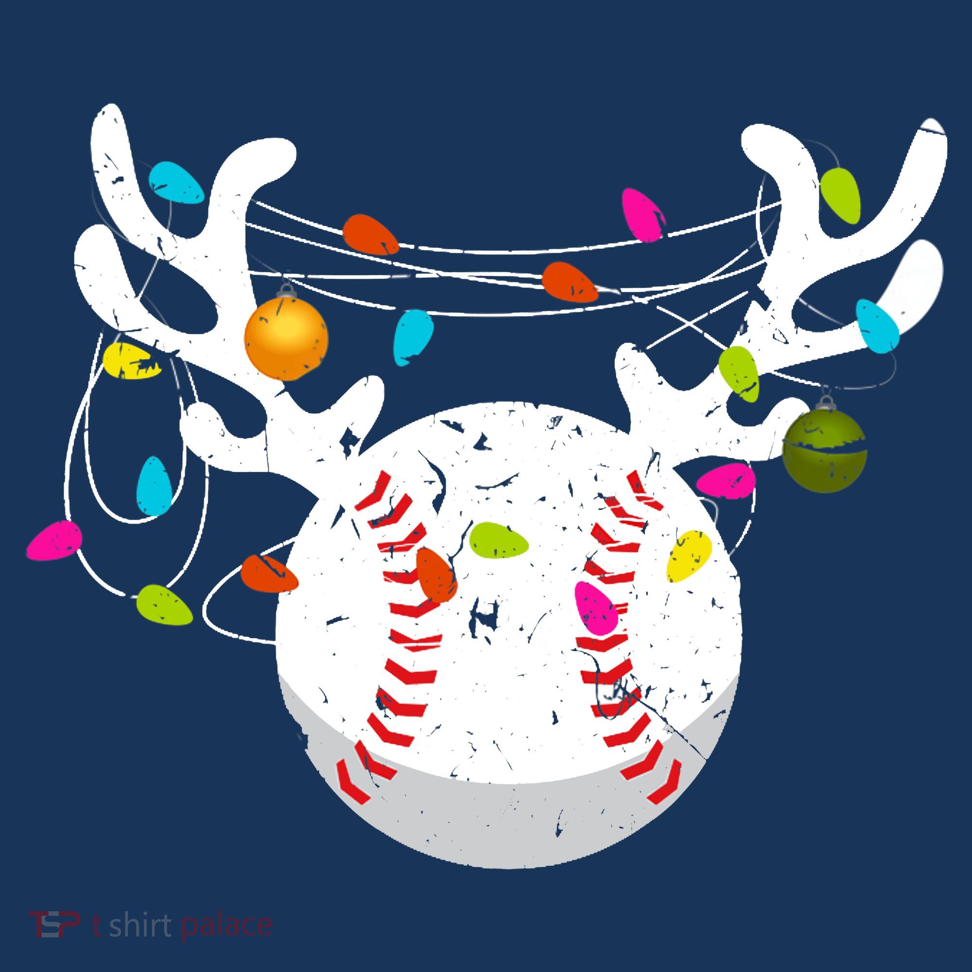 Christmas Lights Baseball Ball Funny Xmas Long Sleeve Shirt