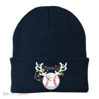 Christmas Lights Baseball Ball Funny Xmas Beanie thumb 0