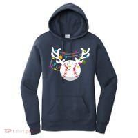Christmas Lights Baseball Ball Funny Xmas Women's Hoodie thumb 0
