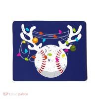 Christmas Lights Baseball Ball Funny Xmas Mousepad thumb 0
