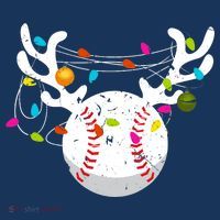 Christmas Lights Baseball Ball Funny Xmas Mousepad thumb 1