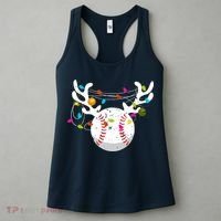 Christmas Lights Baseball Ball Funny Xmas Women's Tank Top thumb 3