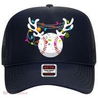 Christmas Lights Baseball Ball Funny Xmas Hat thumb 0