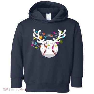 Christmas Lights Baseball Ball Funny Xmas Toddler Hoodie